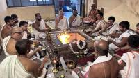 Pradhana Homa and Purnahuti of Shat Pranava Mahamrityunjaya Homa at SCM Shirali (15 Feb 2024)